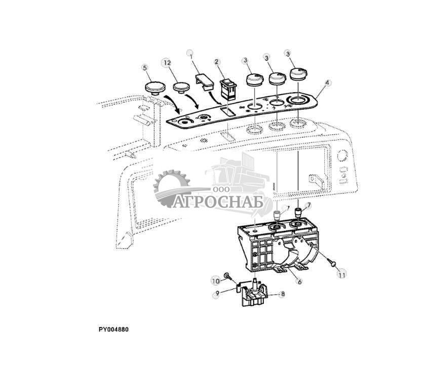 ОРГАН УПРАВЛЕНИЯ КОНДИЦИОНЕРОМ И ОТОПИТЕЛЕМ 